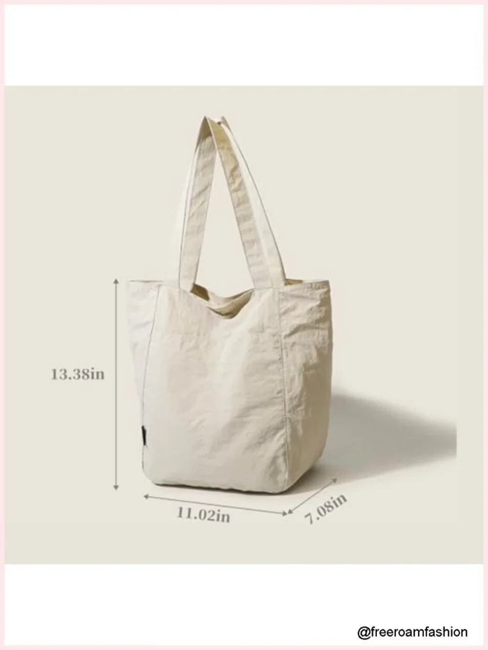 Lightweight Nylon Tote Bag with Water-Resistant Fabric, Laptop Pocket, and